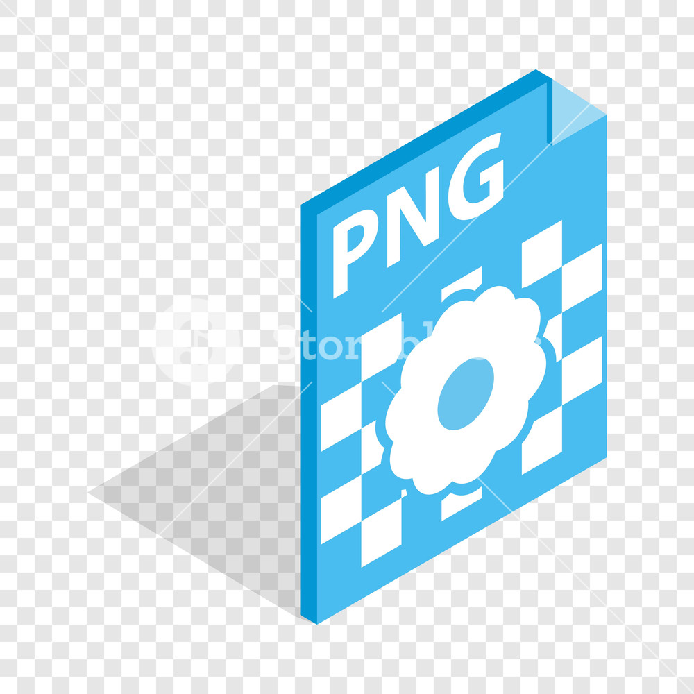PNG image file extension isometric icon 3d on a transparent.
