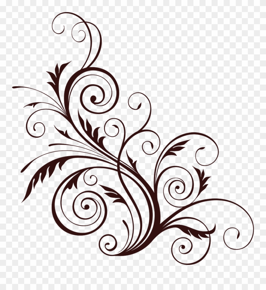 Brown Floral Png Template.