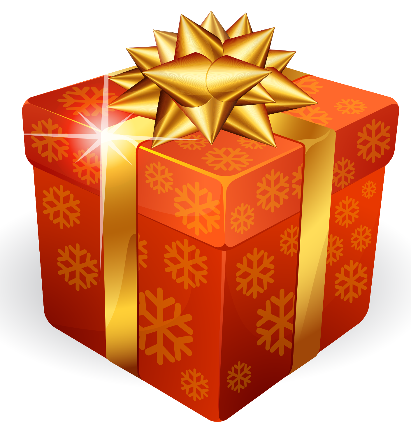 Download Gold Gift Box PNG For Designing Projects.