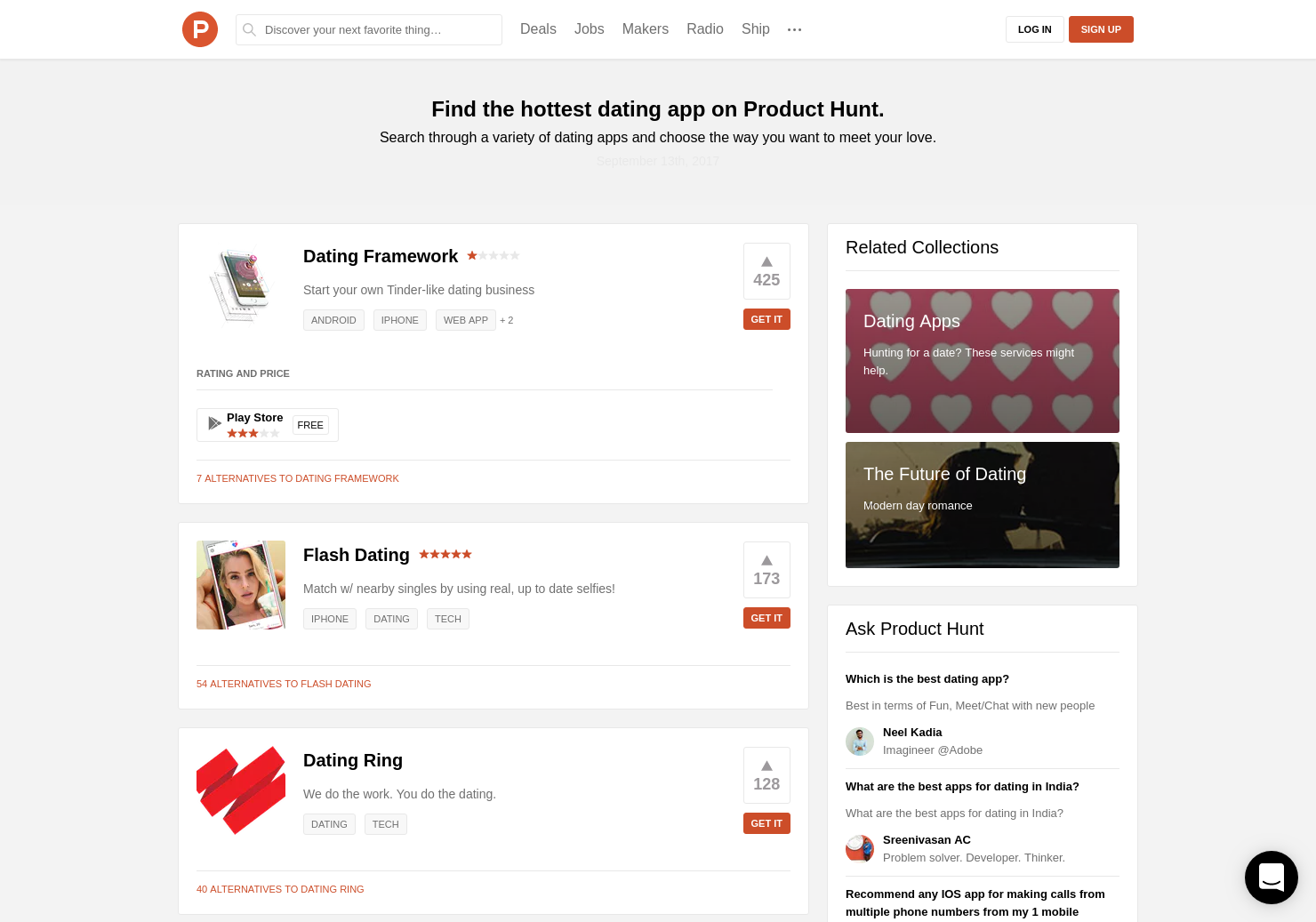 Find the hottest dating app on Product Hunt..
