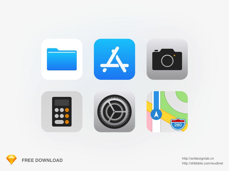 iOS11 Icons Pack Freebie.