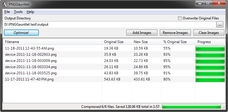How to compress PNG images with PNGGauntlet.