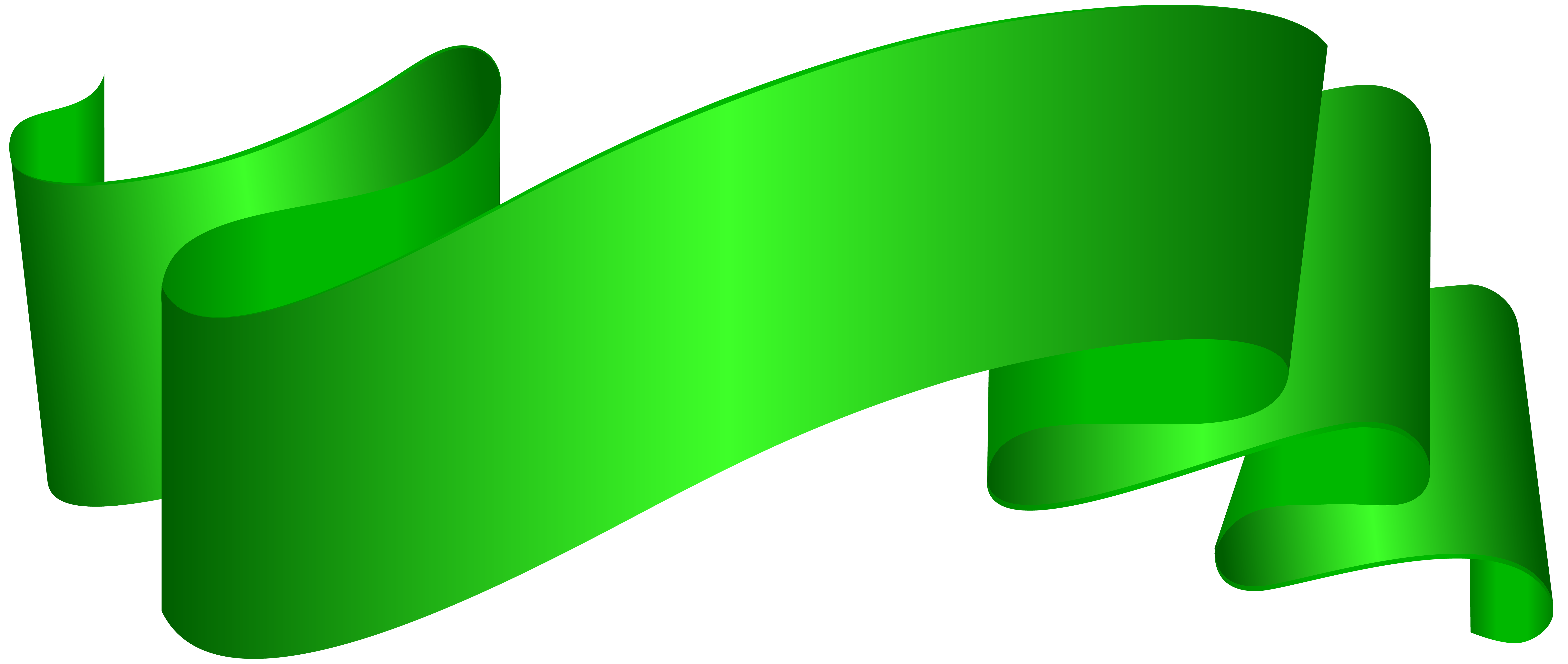 Banner Green Deco Clip Art PNG Image.