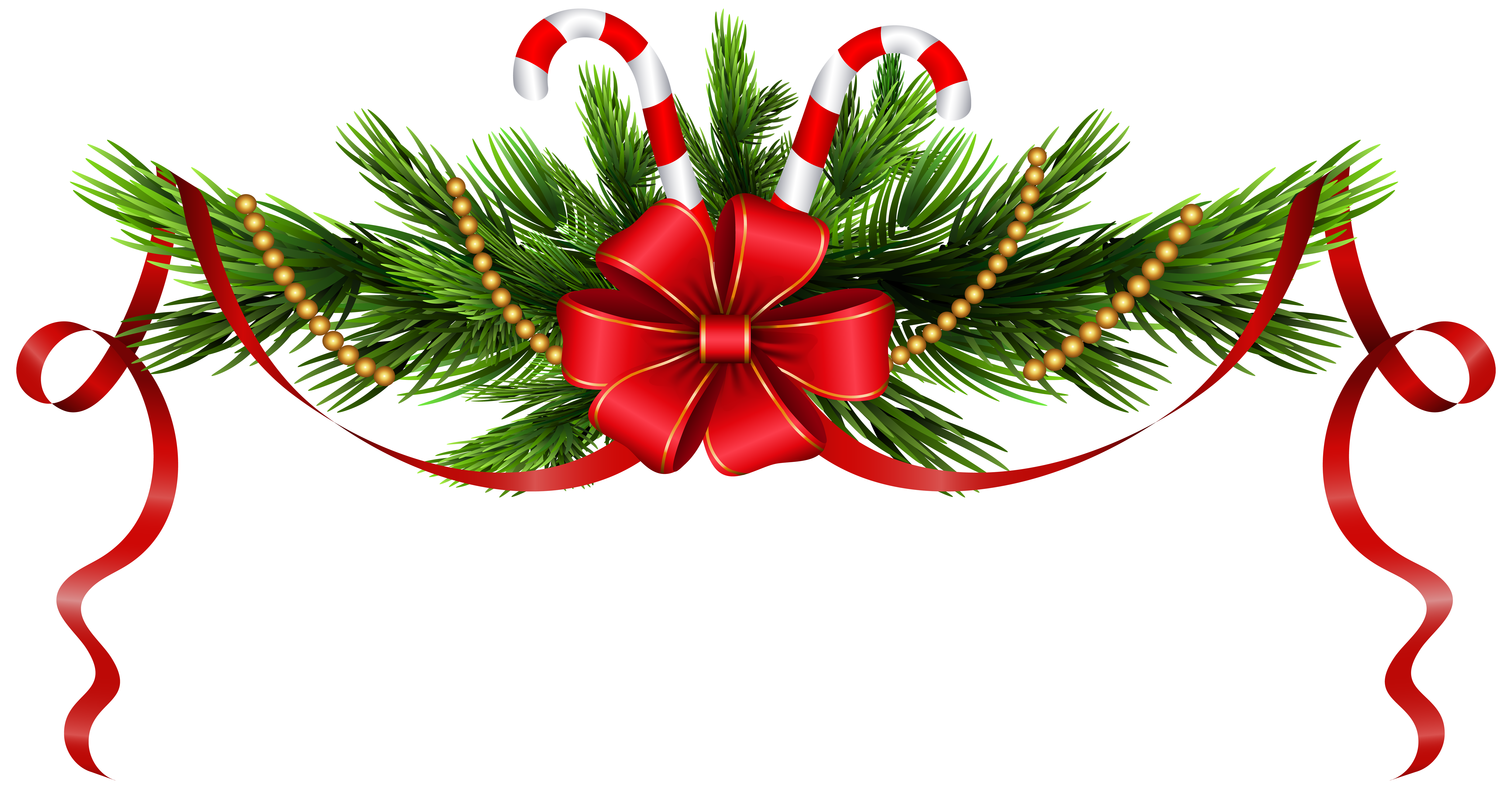 Christmas Pine Branches Decoration PNG Clip Art.