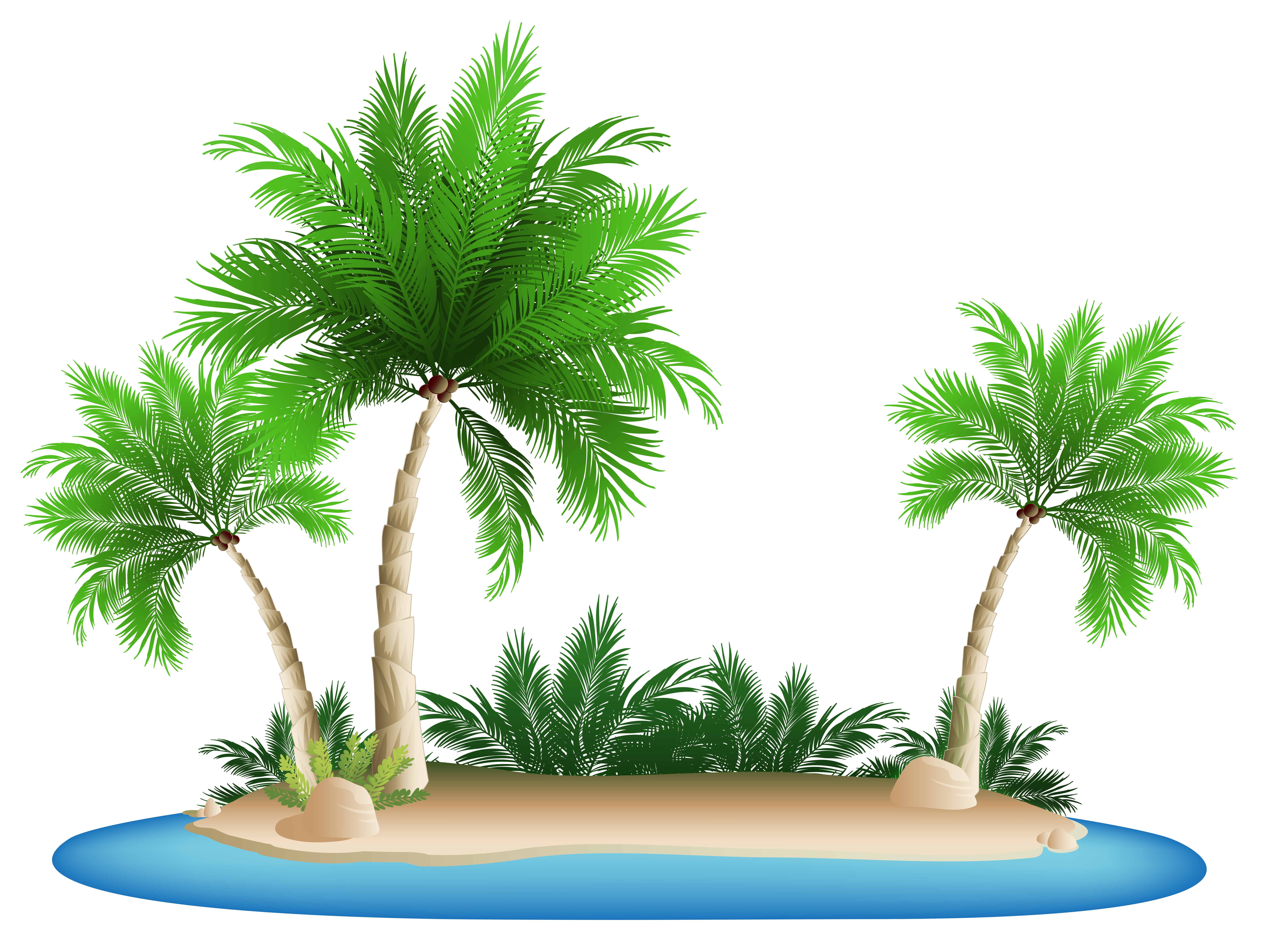 Palm Trees Island PNG Clipart Picture.