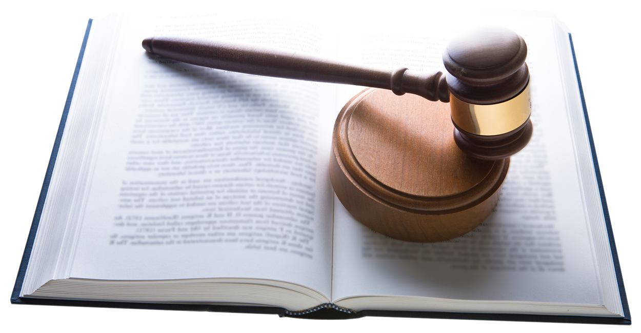 Gavel With Law Book PNG Image.
