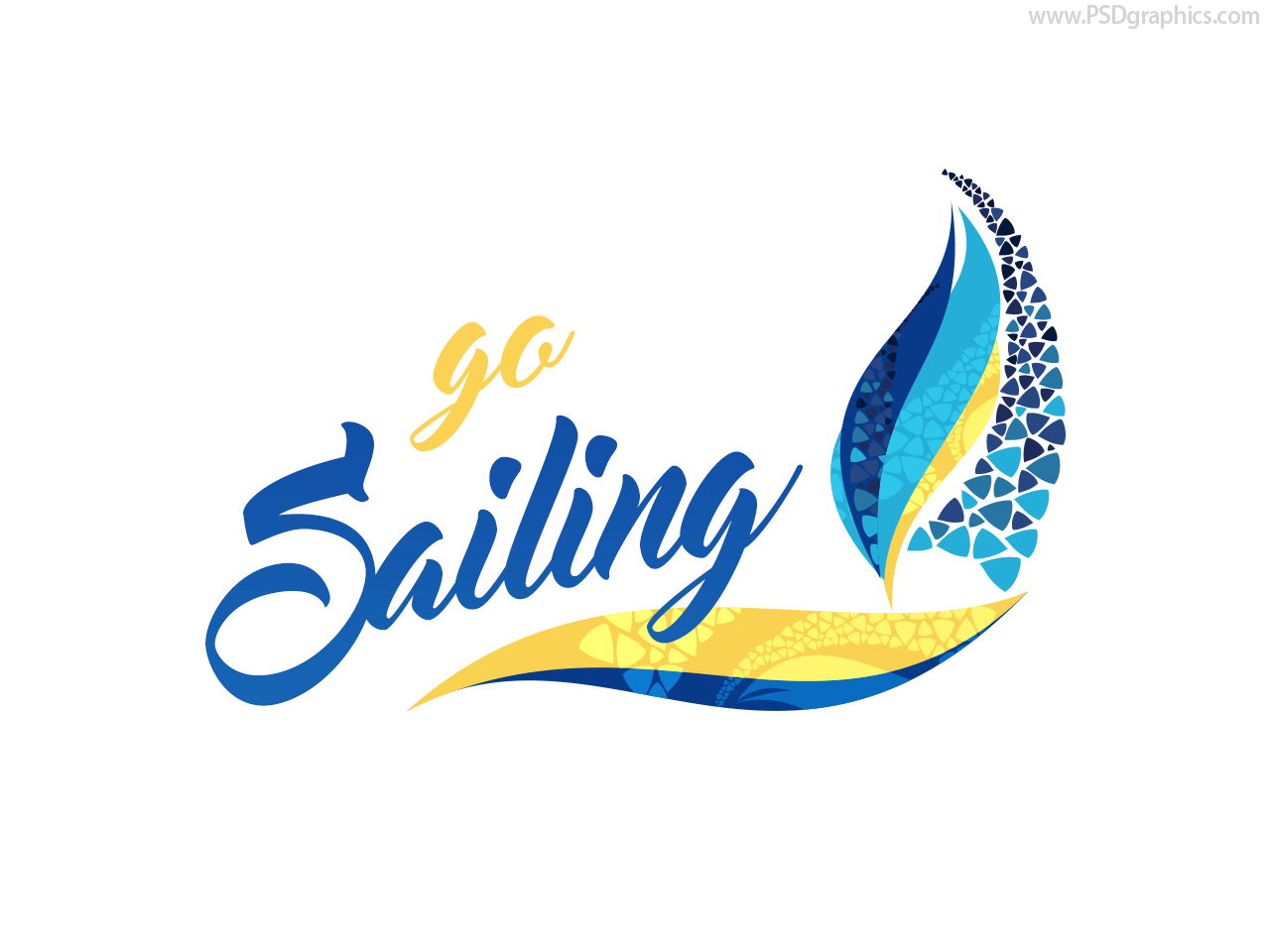 Sailing logo, PSD and AI templates.