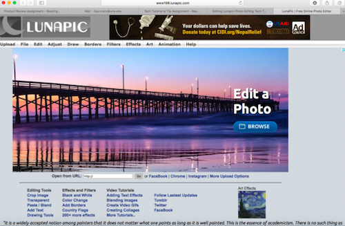 Lunapic Photo Editing Tech Tutorial.