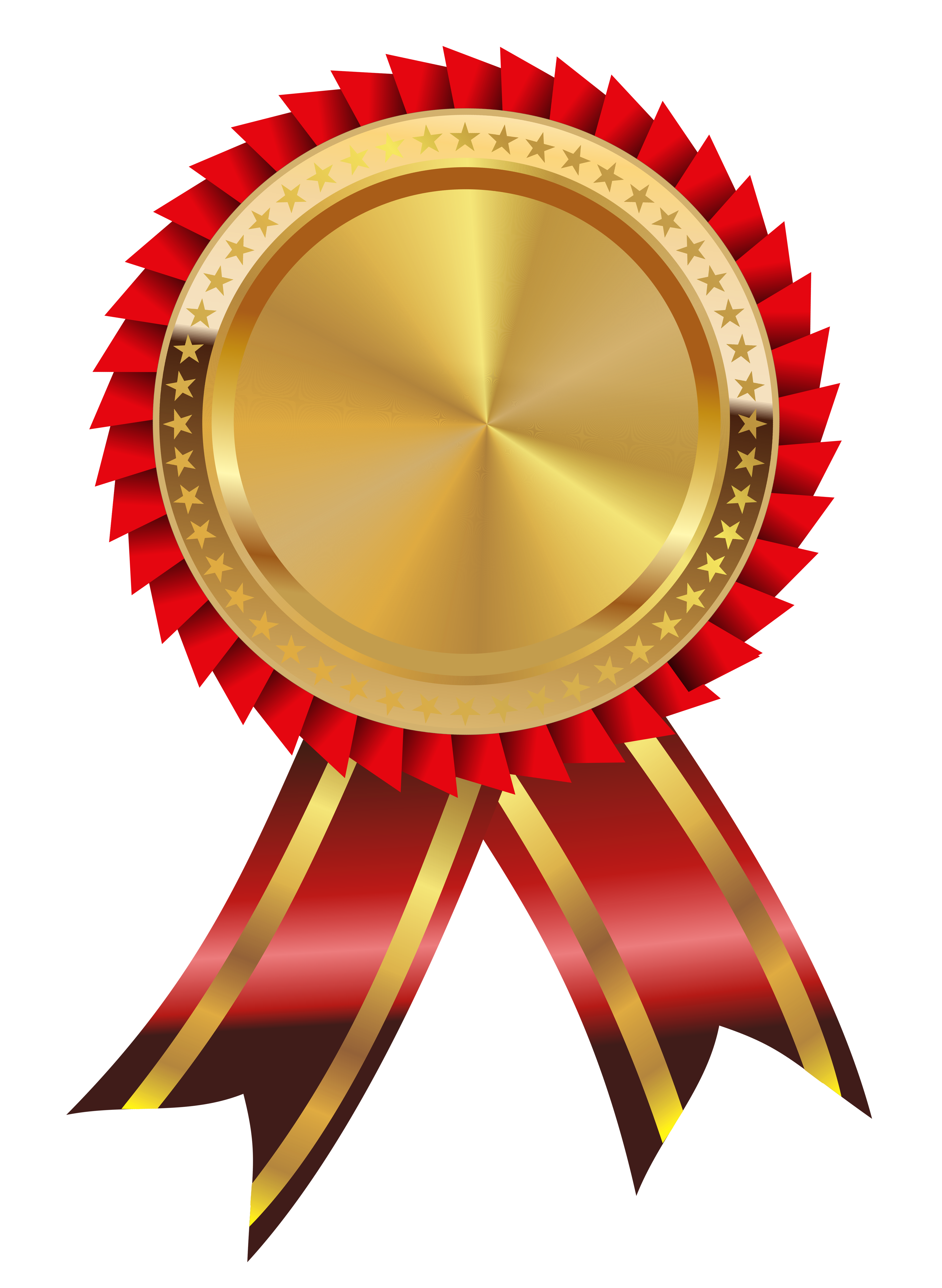 Gold and Red Medal PNG Clipart Image.