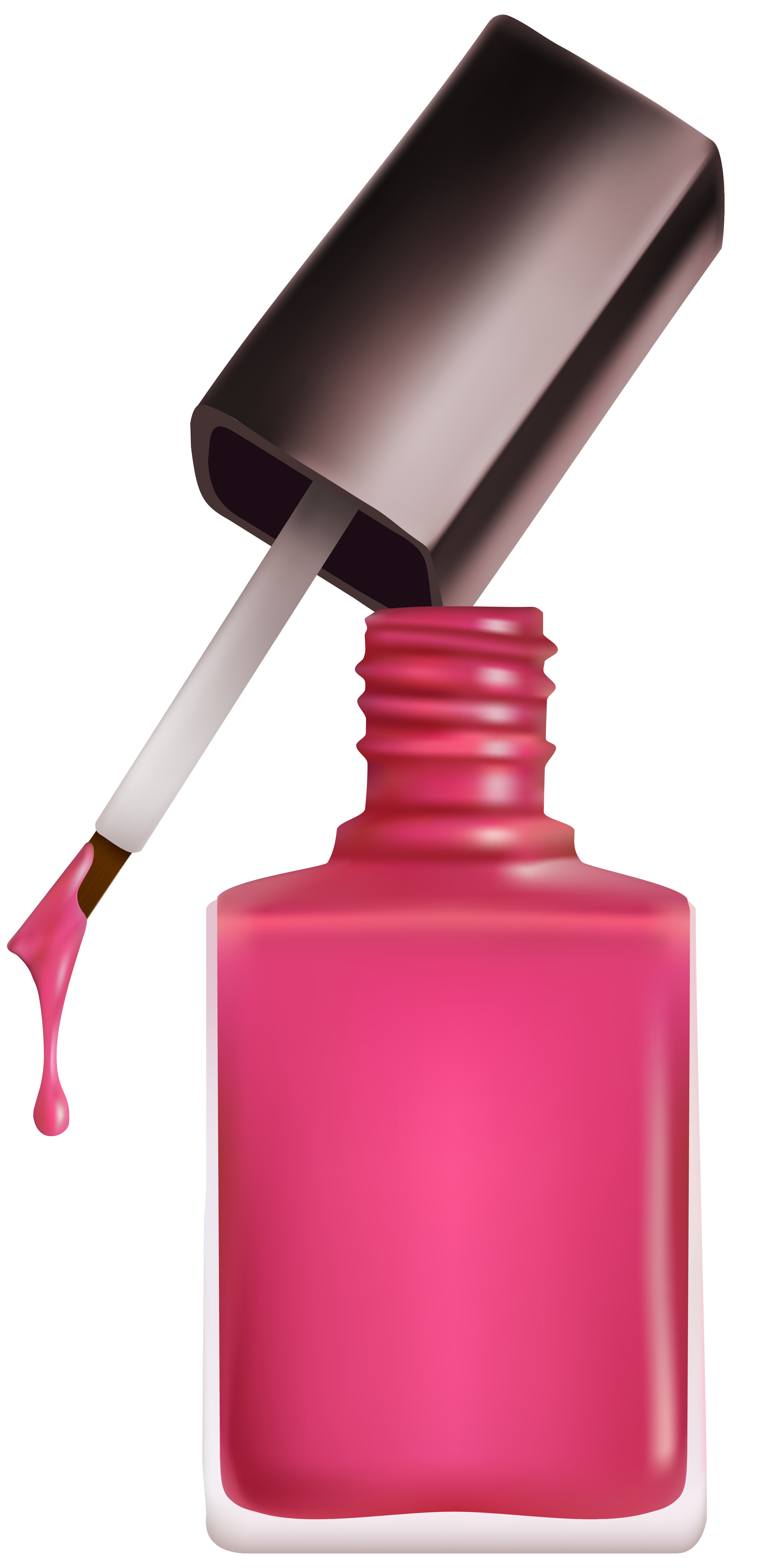 Open Pink Nail Polish PNG Clipart Image.