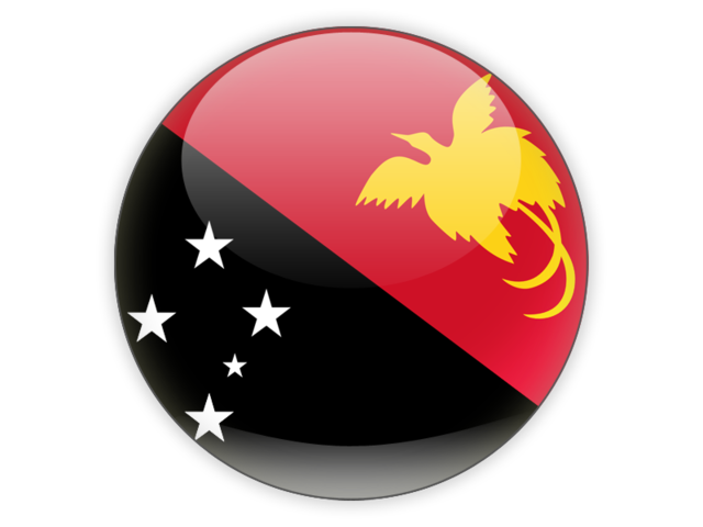 Round icon. Illustration of flag of Papua New Guinea.