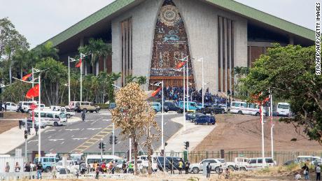 PNG police officers attack parliament in APEC pay dispute.