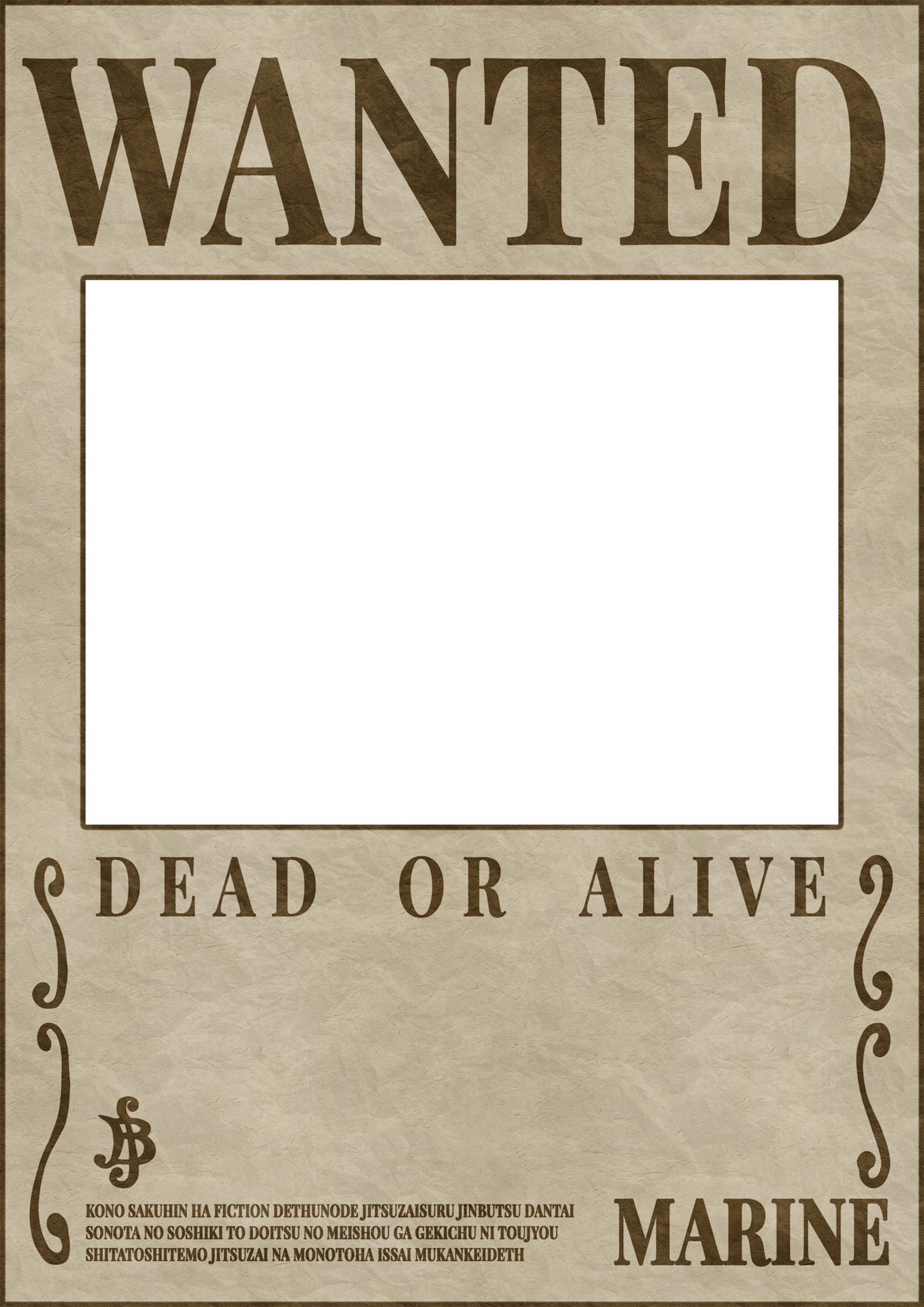 One Piece Wanted Poster Template.