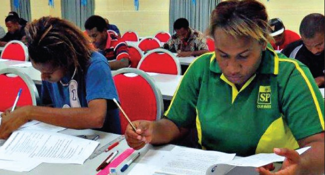 PNG Power Training Center conducts entry test for applicants.