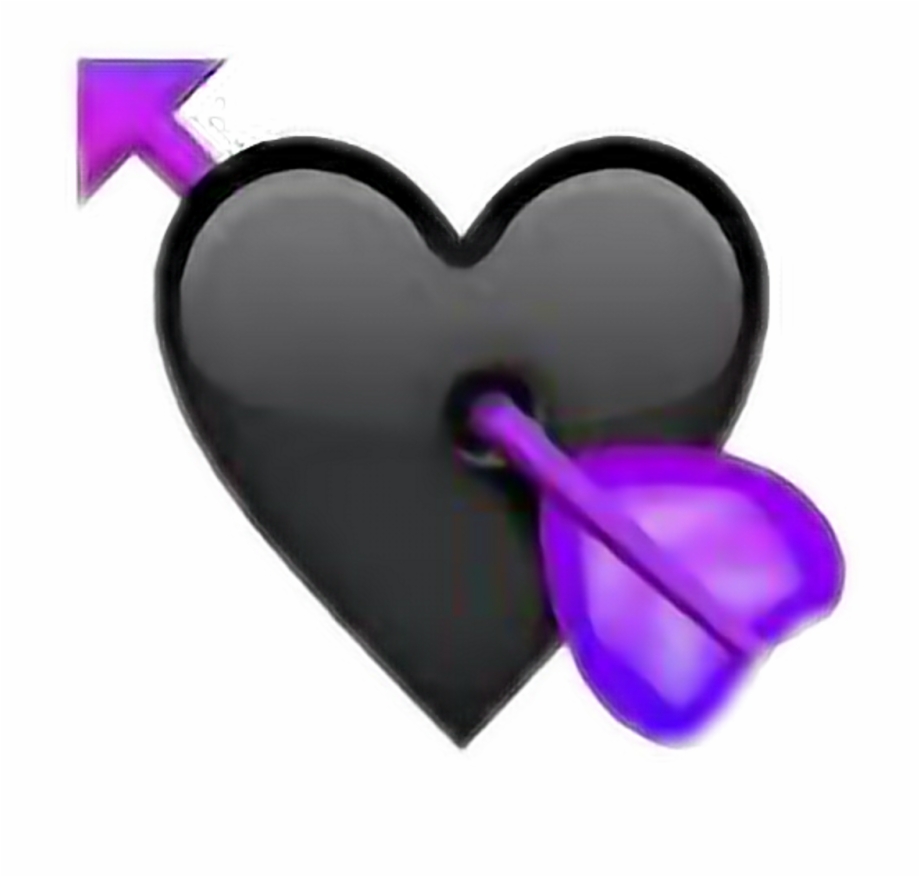 Transparent Black Heart Emoji , Png Download.