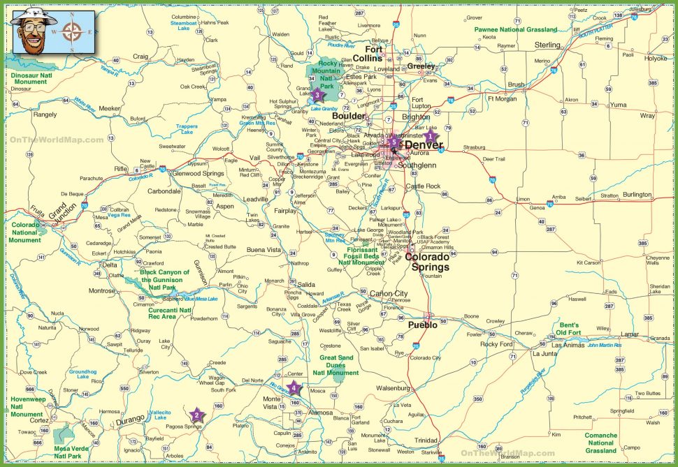 US Map : Large Detailed Map Colorado Cities And Roads United.