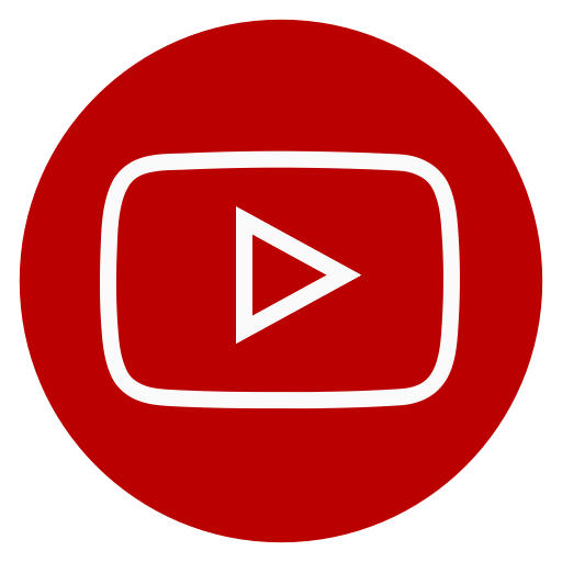 Circle, outline, youtube icon.