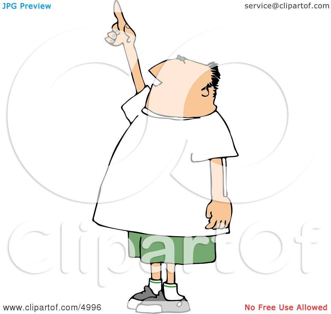 Man Pointing Up at the Sky Clipart by Dennis Cox #4996.