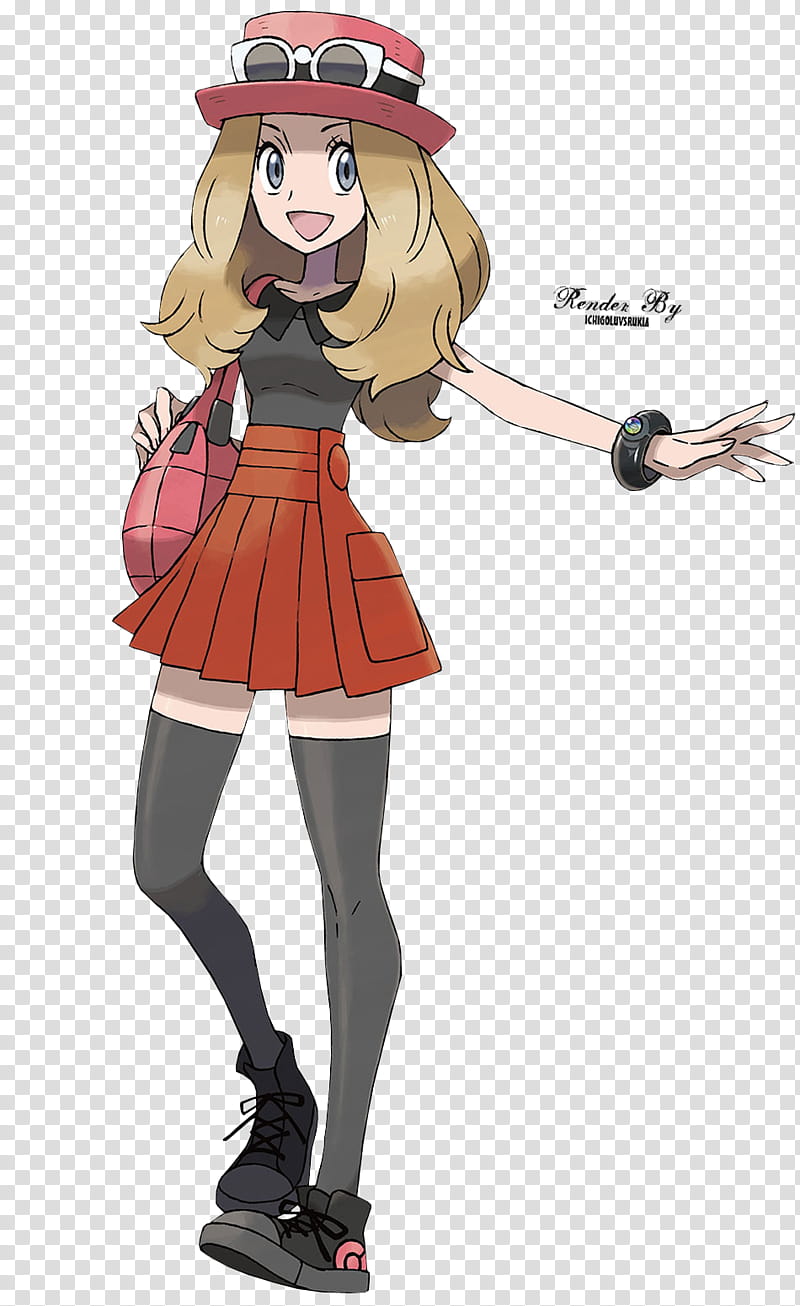 Serena Pokemon X and Y Girl Trainer Render transparent.