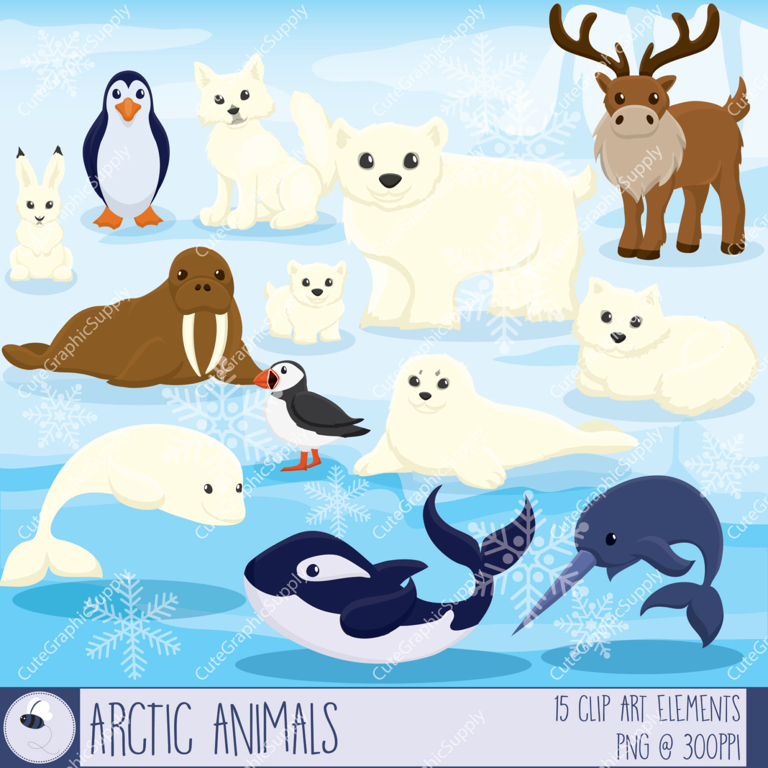Arctic animals clipart winter clipart animal clipart arctic.