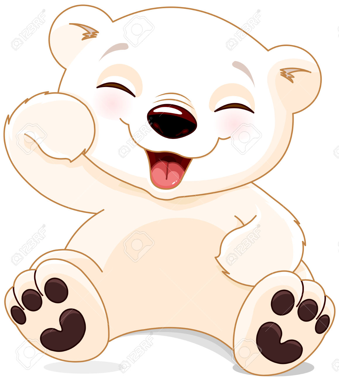 Cute Polar Bear Cartoon Clipart.