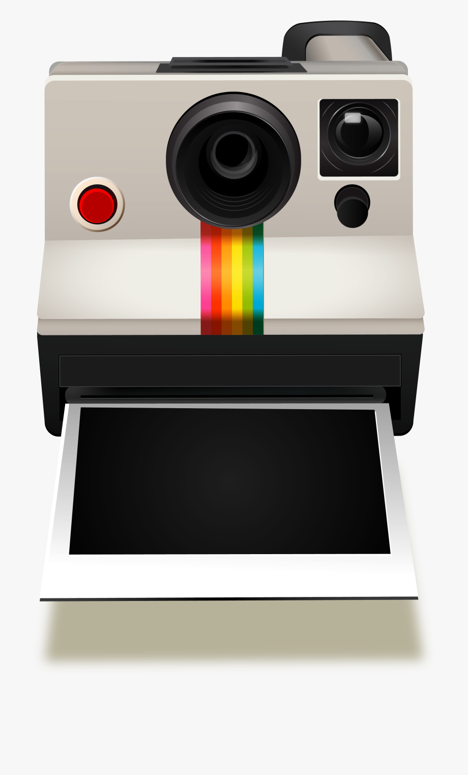 How To Draw Polaroid Camera Clipart Vector Photograph.