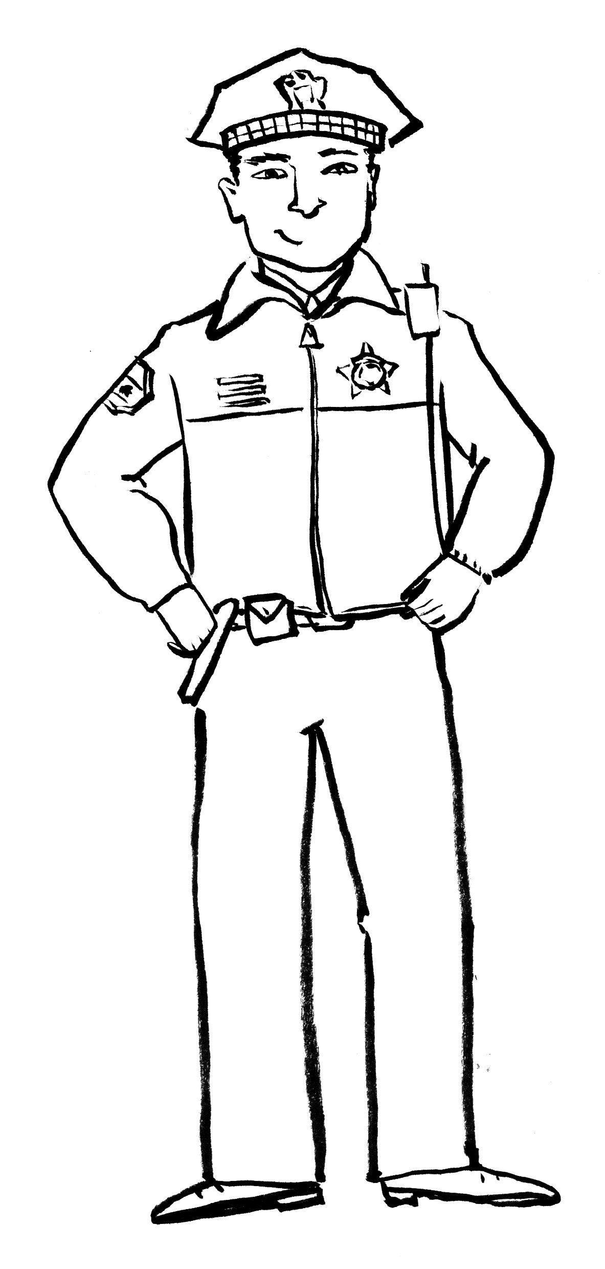 Cop Clipart Black And White.