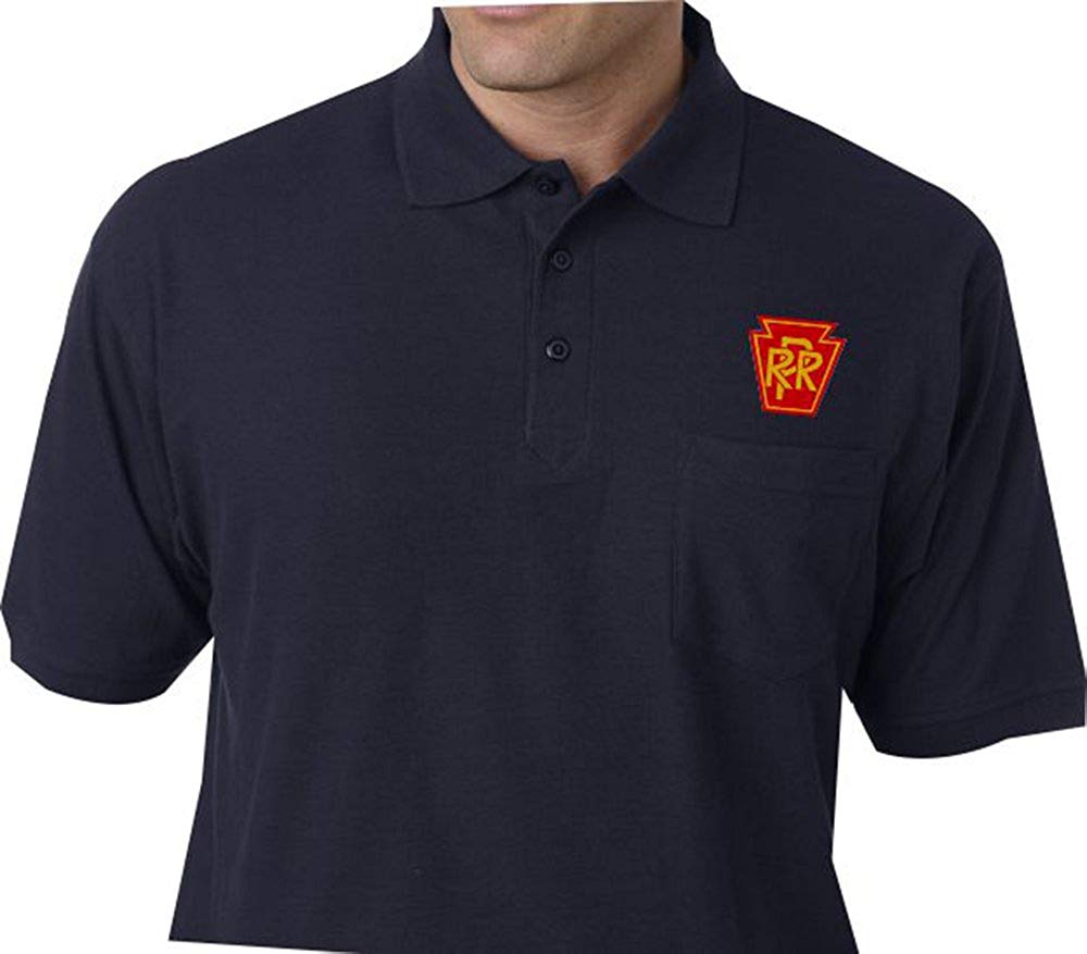 Amazon.com: Pennsylvania RR Logo Short Sleeve Polo Shirt.