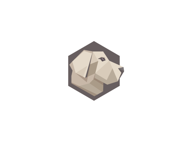 Dog head Logo in Polygon Style.