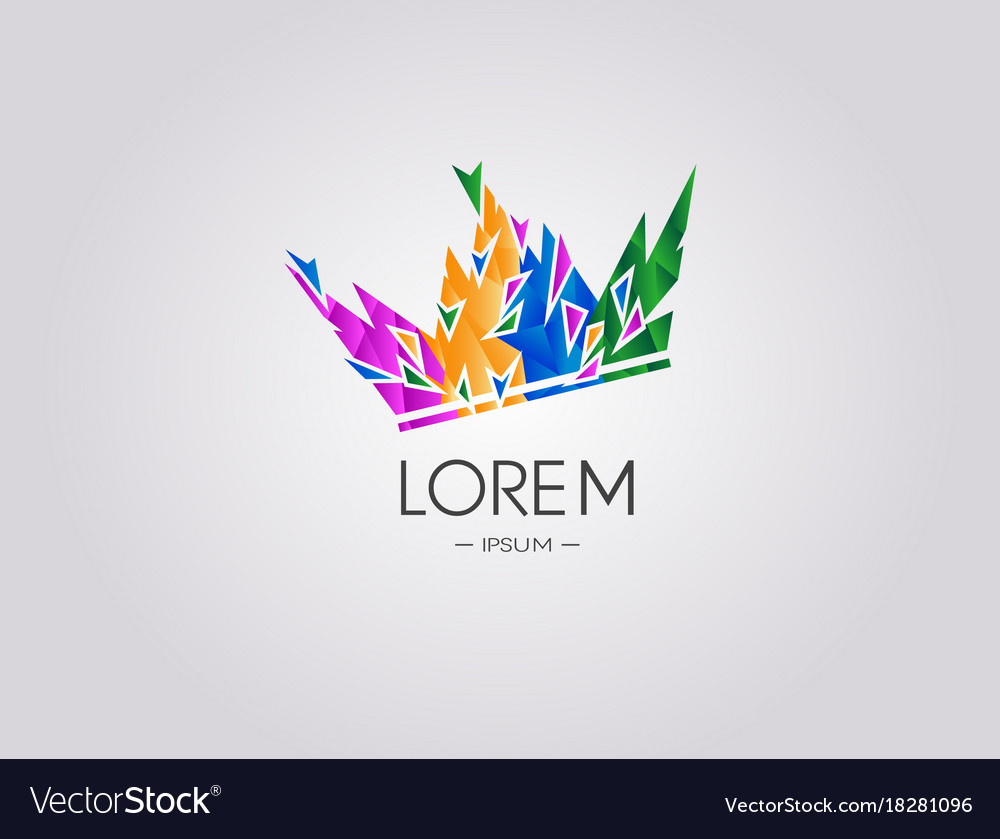 Polygonal crown logo design.