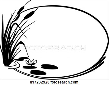 Pond Clipart Black and White.