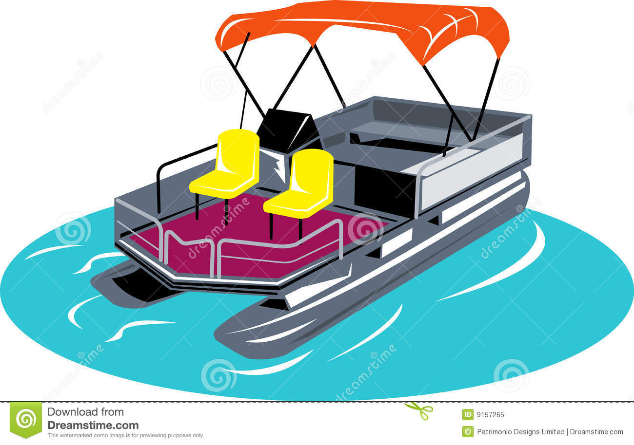 Pontoon boat clip art.