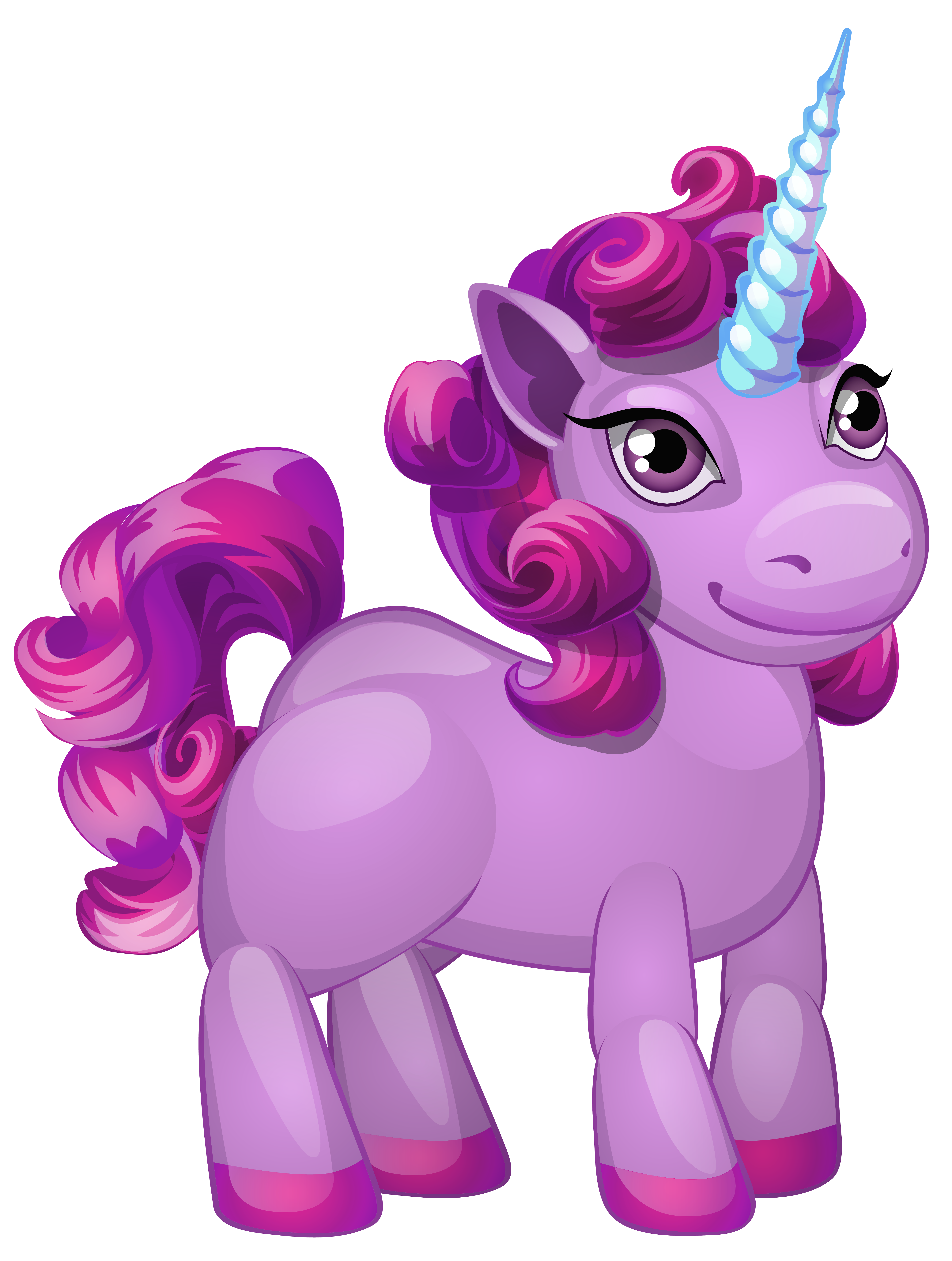 Cute Purple Pony PNG Clip Art Image.
