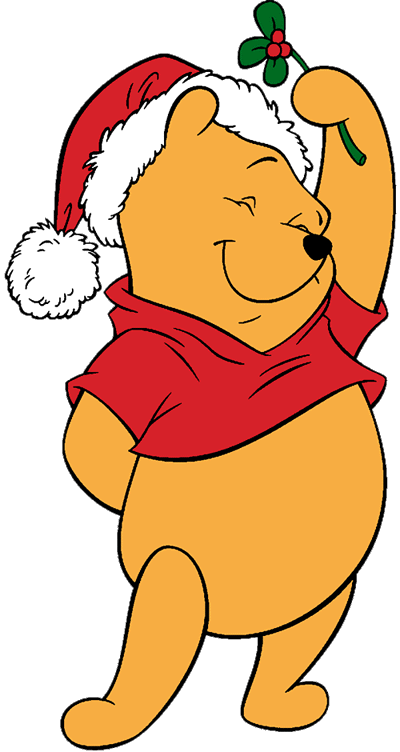 Pooh bear christmas clipart image.