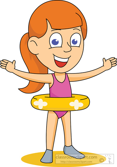 Girl Swimming In Pool Clipart.