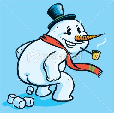 Snowman poop clipart.