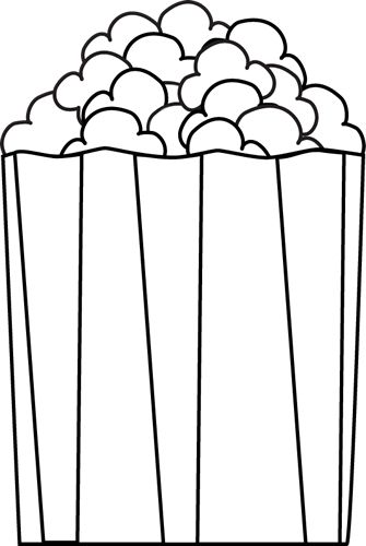Showing post & media for Cartoon popcorn black and white.