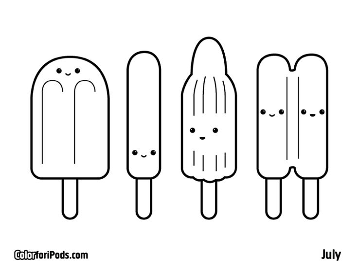 Popsicle Clipart Black And White.