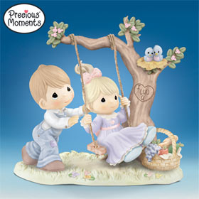 Precious Moments You Make My Heart Swing Collectible Porcelain.