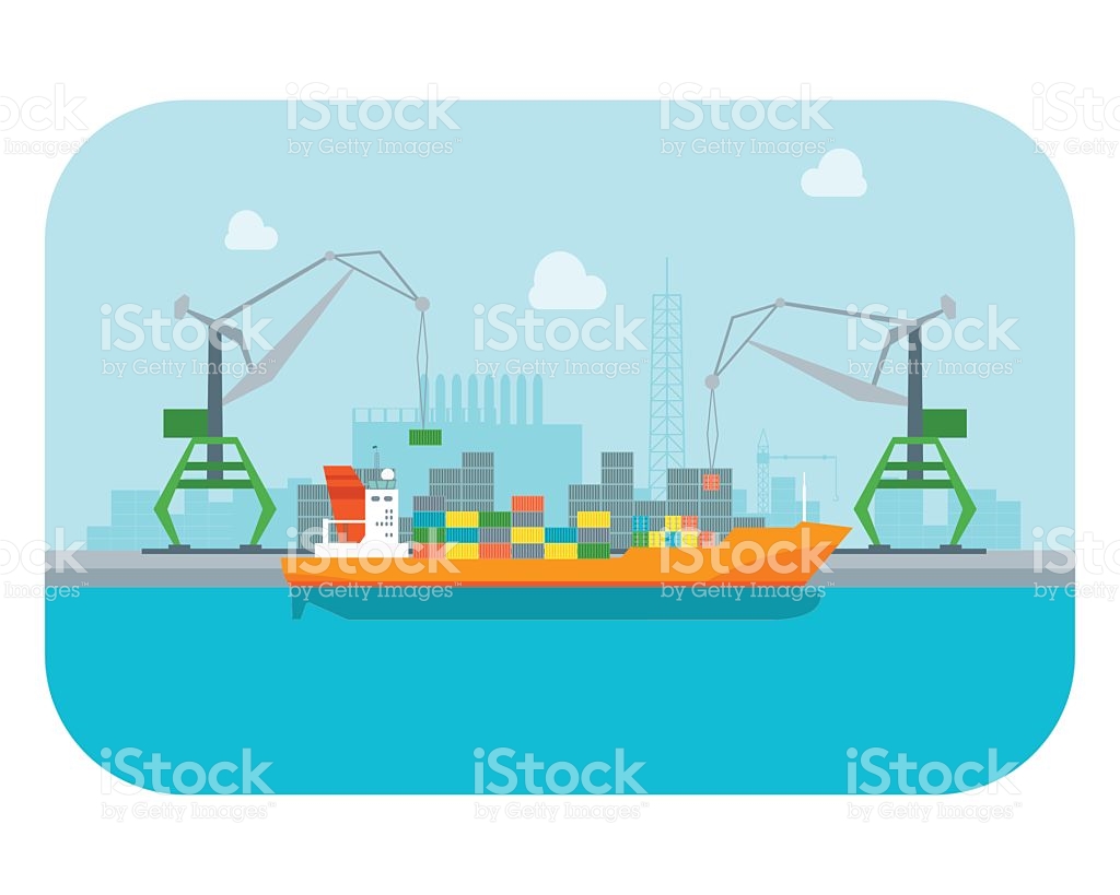 Cartoon Harbour Of Port Town Vector stock vector art 639439896.