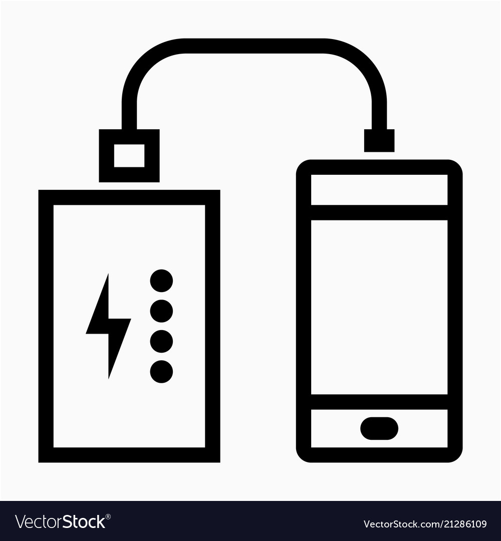Outline beautiful portable charger icon.