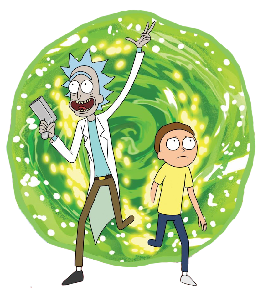 Check out this transparent Rick and Morty coming out of.
