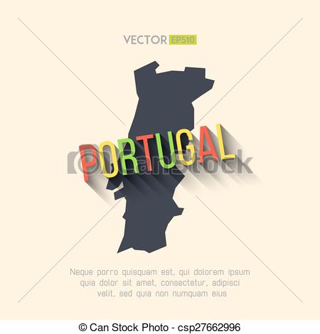 EPS Vectors of Vector portugal map in flat design. Portuguese.