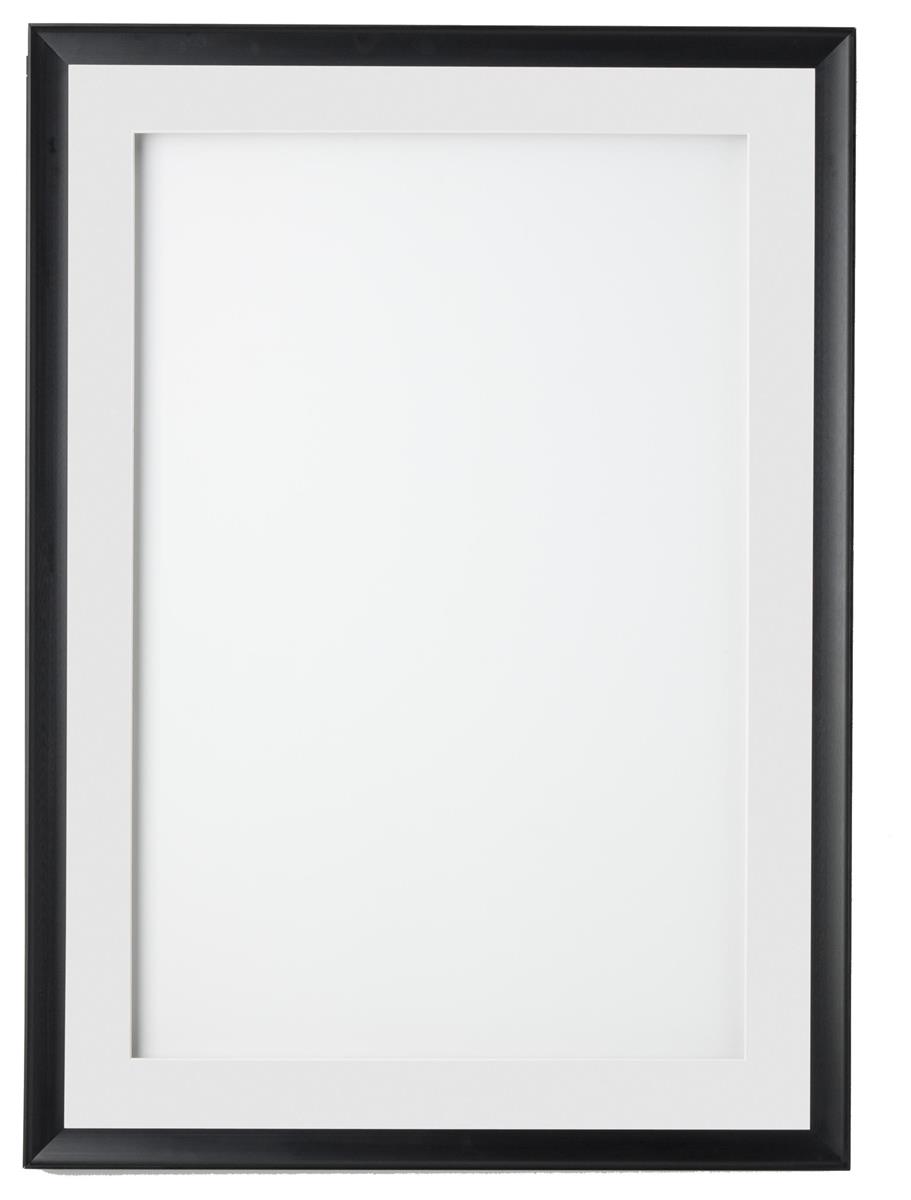 24 x 36 Poster Frame for Wall, Swing Open Door, 2 Mats (Black & White).