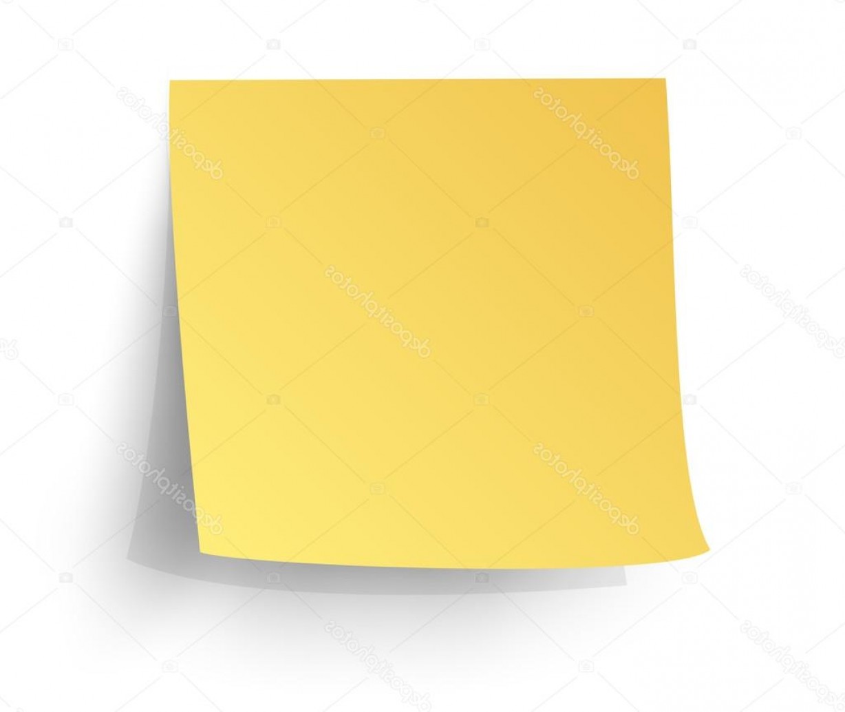 Stock Illustration Yellow Sticky Note Post It.