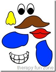 Mr Potato Head Parts Printables Clipart.