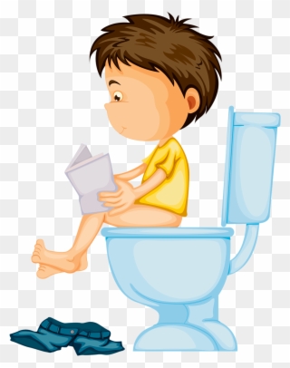 Download Free png Potty Clipart Clip Art Sitting On Toilet.