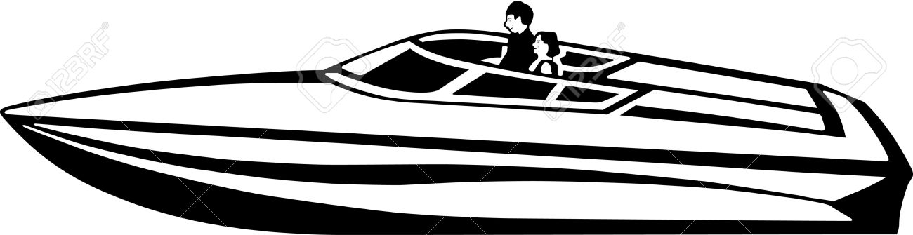 Speed Boat Clipart Black And White - Power Boat Clipart 20 Free ...