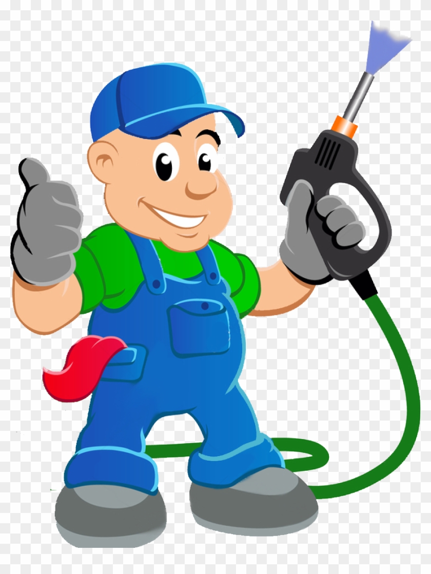 cartoon pressure washing logo