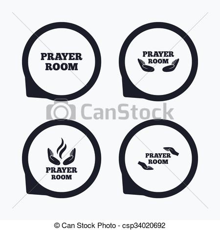 EPS Vectors of Prayer room icons. Religion priest symbols.